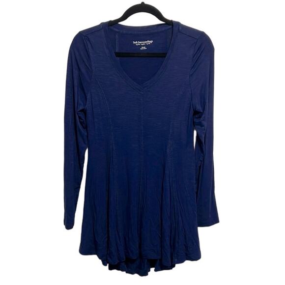 Soft Surroundings Perfect A-Line swing Top Navy size xs NWOT - Picture 2 of 6